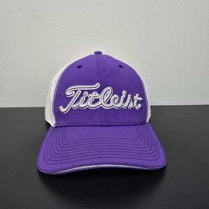 Titleist Hat Cap Mens Large L/XL Purple‎ Spellout Logo Performance Golf Golfing